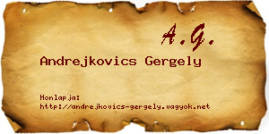 Andrejkovics Gergely névjegykártya